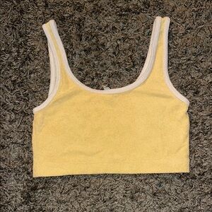 Yellow Cropped Tank Top